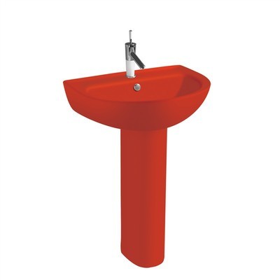 紅色立柱盆批發(fā)零售DK-9824 衛(wèi)浴空間中的一抹亮色